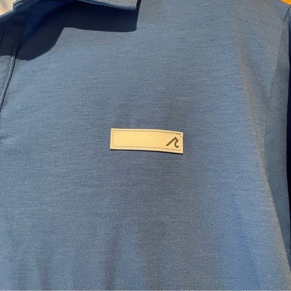Redvanly Men’s Blue White Stripe Colorblock Short Sleeve Golf Polo Shirt XL - Picture 3 of 8